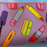Clinique New  Crayola Purple Cosmetic Bag with Colorful Makeup Design Photo 4