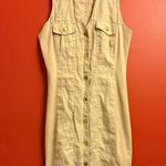 Guess  Cream Sleeveless Button-Down Dress Photo 0