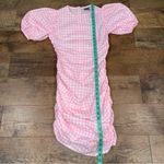 Reclaimed Vintage Pink Gingham Puffy Sleeve Ruched Side Dress Size 2 Photo 12
