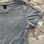 SheIn  light blue ribbed ruched sides Crop Top, size M Y2K vacation beach summer Photo 8