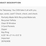 Victoria's Secret Victoria Secret Cardholder Keychain with zip Caramel NWT Photo 4