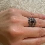 Elegant Silver Filigree Ring with Black Stone Photo 6