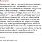 Michael Kors NWT $132 Zebra Zip Front Bikini Top + bottoms set S Photo 7