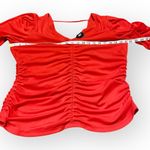DKNY Ruched Puff Shoulder Top In Flame Women’ Size Large NWT Photo 3