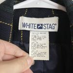 White Stag Vintage  Wool Blend Green & Navy Plaid Blazer Jacket Women's Size 12 Photo 3