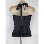 Fredricks of Hollywood Victorian Whimsigoth Corset Womens 36 Black Floral Lace Photo 4