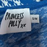 Princess Polly  Blue White Houndstooth Sleeveless Cami Camisole Tank Crop Top S/M Photo 2
