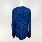 ALC Frank NWT‎ ALC Womens Kirk Silk Top in Blue/Black Zebra Sz 4 Office Career Lightweight Photo 1