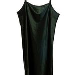 Hiatus midi emerald green satin slip dress w/adjustable spaghetti straps size M Photo 0