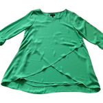 The Limited  Teal green 3/4Sleeve Tie Cuffs Shift Sheath blouse size M Photo 0