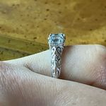 Natural Aquamarine Sterling Silver Ring Size 6 Photo 2