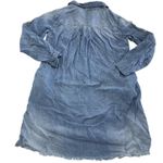Bella Dahl  Dress Womens Small‎ Blue Chambray Denim Long Sleeve Frayed Hem Mini Photo 4