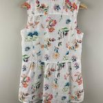 J.Jill White Multicolor Floral Paisley Linen Collared Sleeveless Button Up Tank Photo 5