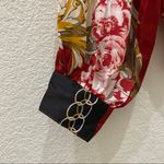 Soho NY & Co. Scarf Print Satin Front Tie Blouse S Photo 13