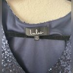 Lulus  Light Up the Night Navy Blue Sequin Shift Dress size Extra Small Photo 4