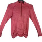 Athleta Pink Coral Salmon Mock Neck Lightweight 1/4 Zip Stretchy Pullover Size S Photo 0