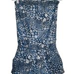 Hollister Blue & White Floral Halter Tie Romper Strapless Sz S Photo 0