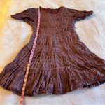 Love Riche  mauve short sleeve crinkle midi dress size S boho casual summer Photo 11