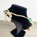VINTAGE Green Crochet Woven Statement Necklace Photo 1