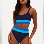 Beach Riot Heidi Bikini Top Marine Colorblock, Size Small, $98 Photo 1
