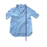 James Perse Linen Tunic Shirt White V-Neck Short Sleeve Classic Women's Size 2 Photo 2