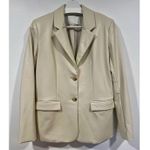 Oak + Fort  Vegan Leather Oversized Blazer XXS Cream Photo 2