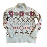 Lou & grey  Sweater Size XS Mock Neck Gray Fair Isle Tunic Winter Comfy Cozy Photo 2