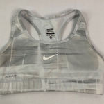 Nike  Pro DRI-FIT Sports Bra Racerback Athletic Top Gray White Comfort XS EUC‎ Photo 0