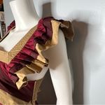 Sofie the Label Jamie Cotton Colorblock Midi Dress Ruffle Sleeve Pockets M Brown Size M Photo 2