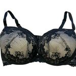 Torrid  Floral Lace Bra Size 40DD Black & Nude Photo 0
