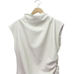 Anthropologie NWT  Maya Faux Leather Mini Dress Size 12 Cream Cowl Neck Ruched Photo 5