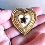 EXQUISITE ANTIQUE ART NOUVEAU GOLD FILL LARGE SHIELD Heart LOCKET NECKLACE Photo 1
