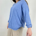 vintage cornflower blue boho slouchy tunic sweater knit cotton size M Size M Photo 4