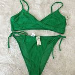 Aerie  Shine Rib Bikini Green Photo 2