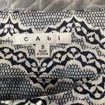 CAbi Silk Chantilly Lace Black White Silver Blouse Top Size Small Photo 12