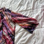 JM Collection Vintage Y2K Womens Size P Large 3/4 Sleeve Abstract Purple Art Cardigan Photo 2