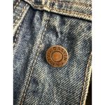 Calvin Klein Vtg 90’s  Denim Jean Jacket Blue hippie SZ M Peace Daisy Painted Photo 6