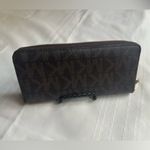 Michael Kors  Chocolate Brown Wallet with Gold Plate Photo 1