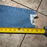 American Eagle Jeans Women Size 12 High Rise Stretch Blue Distressed Hem Luxe Photo 4