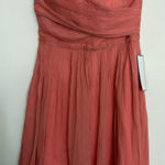 J.Crew 🚨 100% Silk lined Coral Ruffle Wrap Women Dress Formal 12 petite NWT🚨 Photo 0