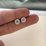 8mm Sun Stud Earrings for Men Women Streetwear Punk Hip Hop Unisex Earrings Silver Photo 5