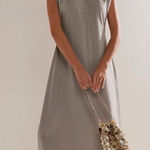 Free People NWT  beach simone midi sleeveless cutout dress in grey Photo 0