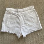 ZARA NEW High Rise White Jean Denim Fringe Shorts 2.25” Pockets Size 14 / 46 NWT Photo 8