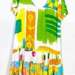 Jams World Vintage Hattie Drop Waist Ruffle Hawaiian Aloha Dress Floral Icon Photo 0