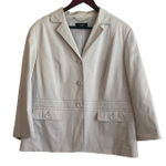 Talbots  Women Petite‎ Jacket Long Sleeve Stretch Cream Classic Career Blazer Photo 0