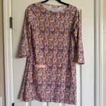 Cabana Life Orange and Blue Shift Dress Sun Protection size Small Photo 0