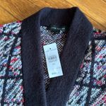 Ann Taylor NWT tweedy plaid oversized boyfriend cardigan multicolor tweed button Photo 6
