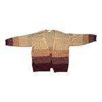 Lucky Brand Brown Ombre Dye Oversize Open Cardigan In Rust Wool Blend Size M Photo 2