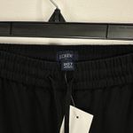 J.Crew Tall Linen Blend Slim Wide Leg Drawstring Pant Pockets Black 20 T NWT Photo 6