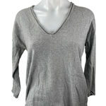 Madewell Women's Gray Wool Knit V-neck Long Sleeve Sweatshirt Sweater Top Size S Photo 0